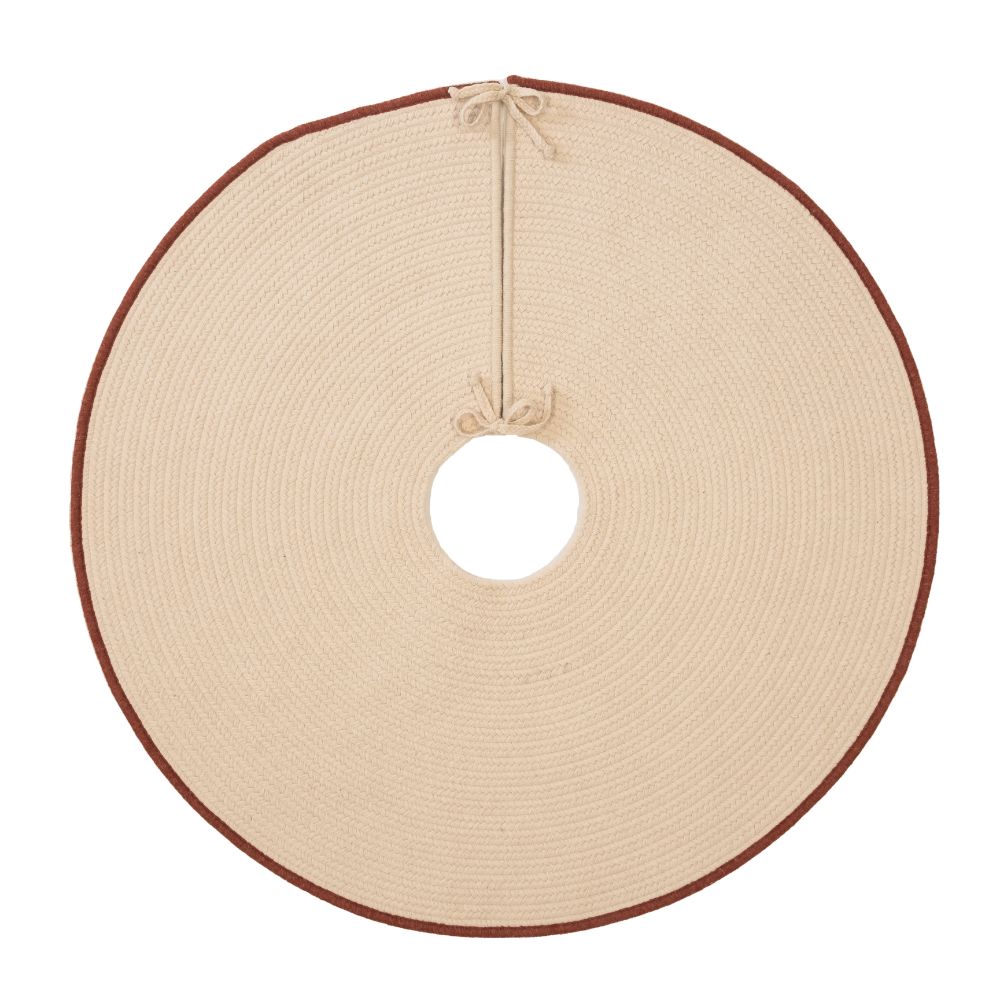 Colonial Mills WL41 Cozy Wool Trimmed  Holiday Tree Skirt - Natural 50” x 50” 